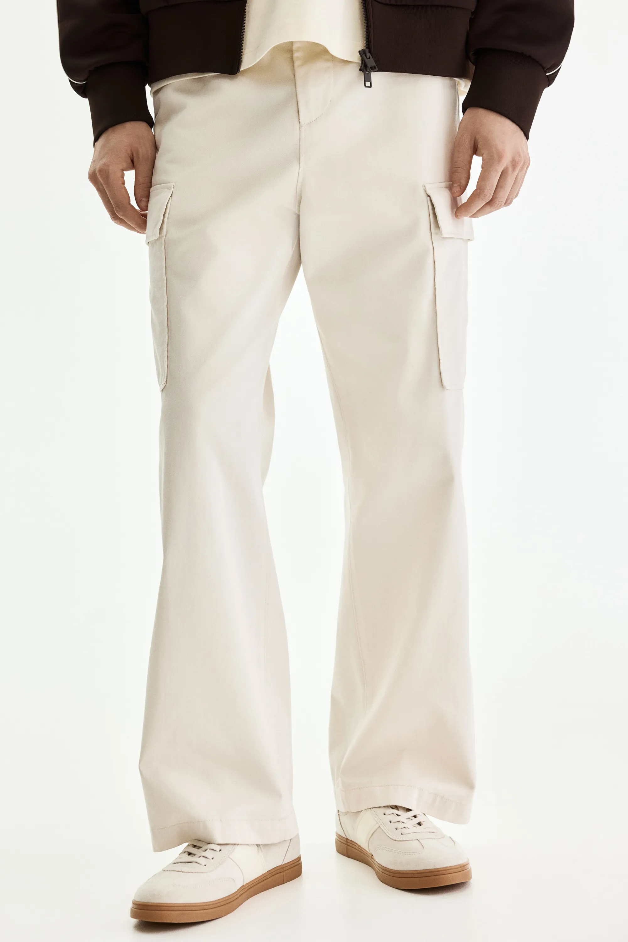 Pantalon cargo Relaxed Fit en coton - Crème