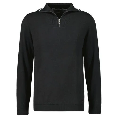 RAGMAN PULL COL ZIP COTON CASHMERE Noir