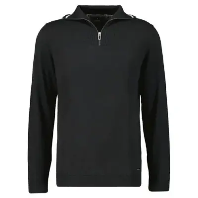 RAGMAN PULL COL ZIP COTON CASHMERE Noir — photo 1