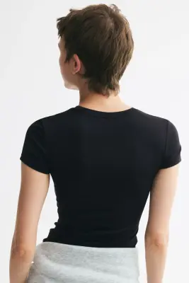 T-shirt ajusté en microfibre - Black — photo 5