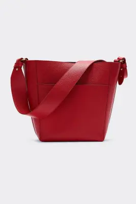 Sac Sasha grainé rouge intérieur chocolat — photo 5