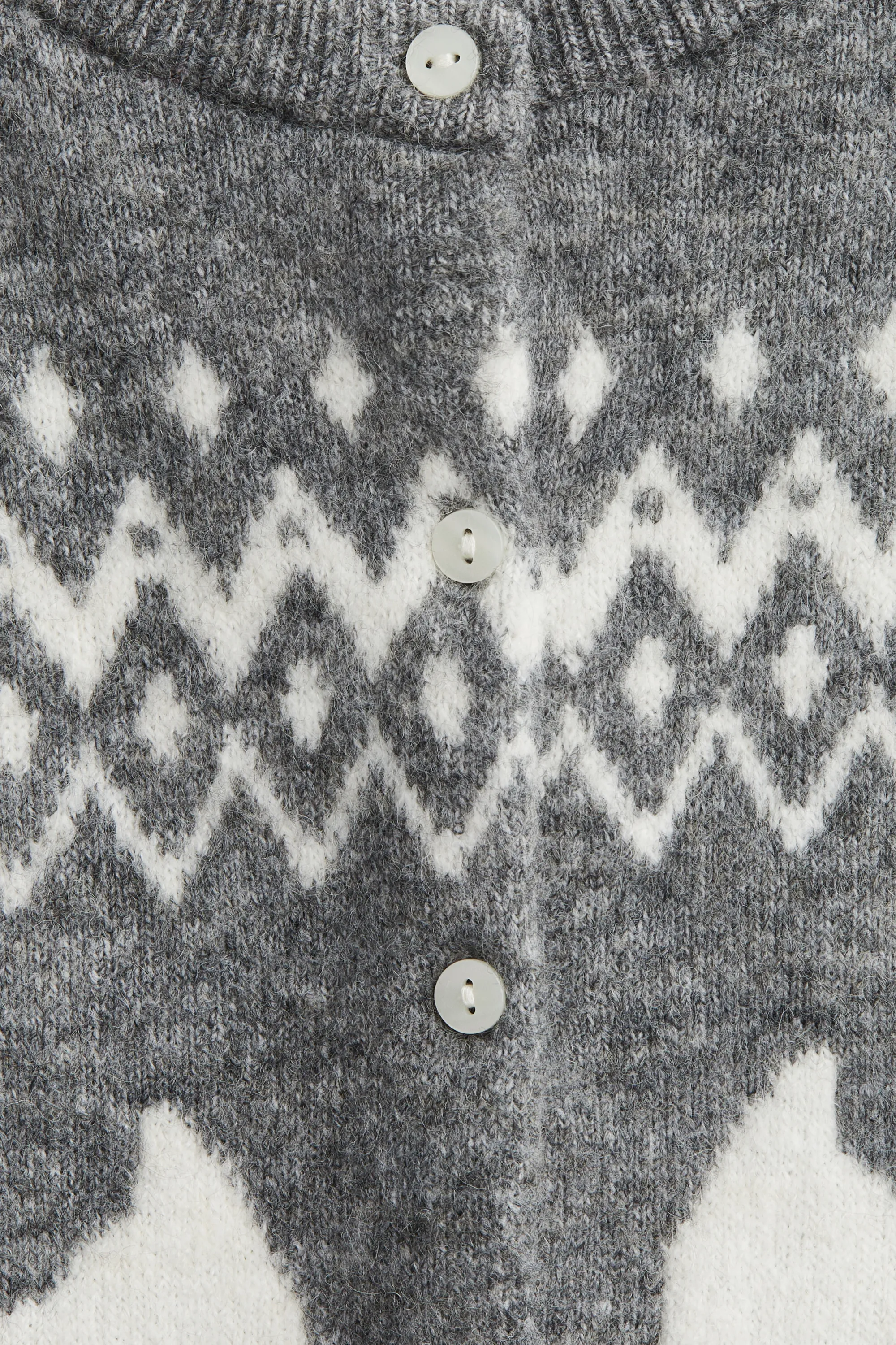 Gilet en maille jacquard - Gris chiné