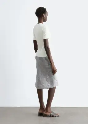 T-shirt côtelé - Blanc — photo 5