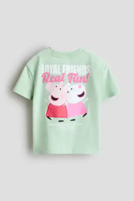 Sweat imprimé à manches courtes - Vert clair/Peppa Pig — photo 1