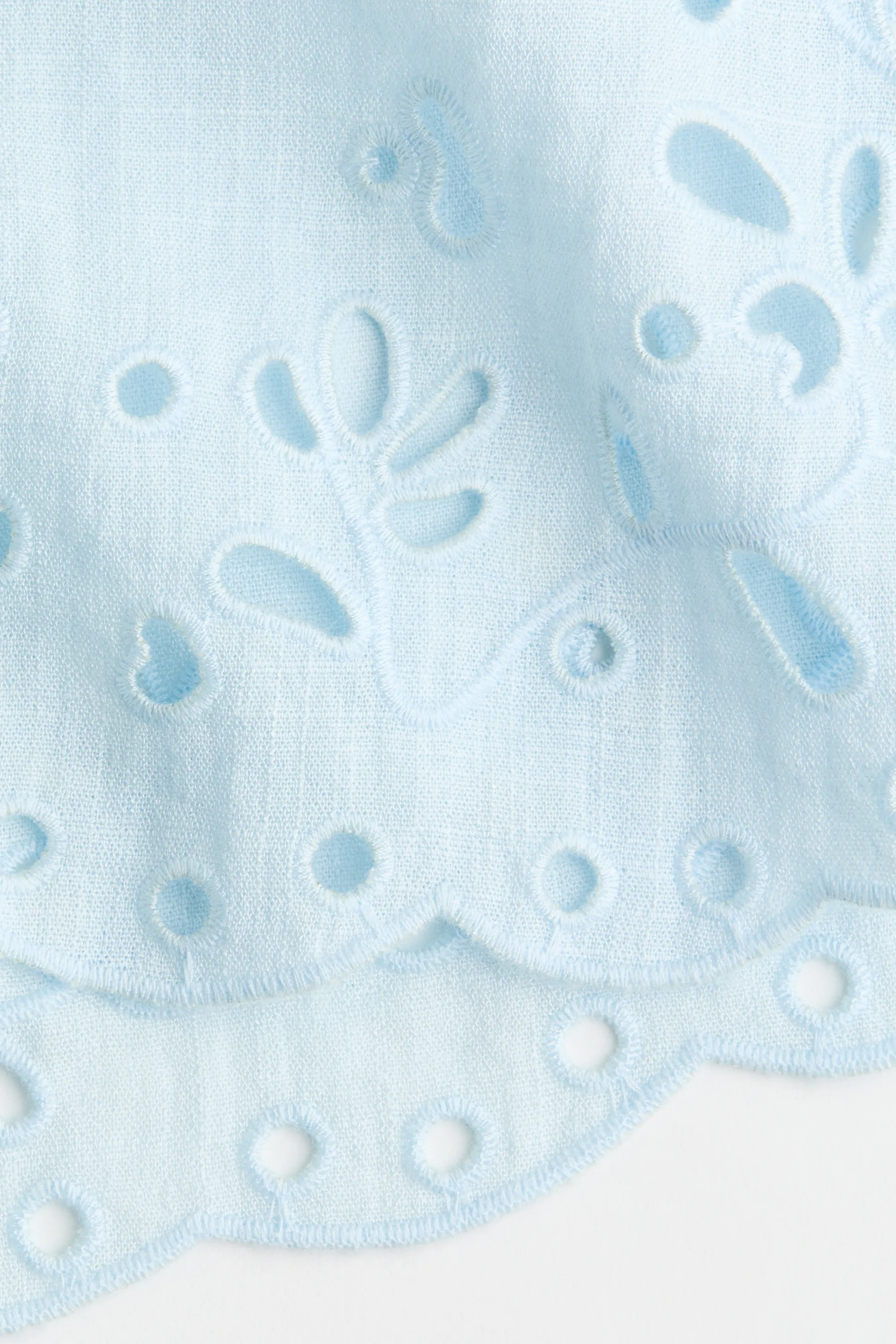 Short avec broderie anglaise - Bleu clair