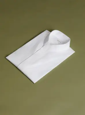 Origami Collar Shirt in White Poplin — photo 3