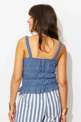 Top froncé à bretelles Femme — photo 3