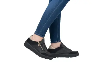 Baskets Remonte D1T00-03 Noires - Lacets Grande Pointure Femme — photo 5