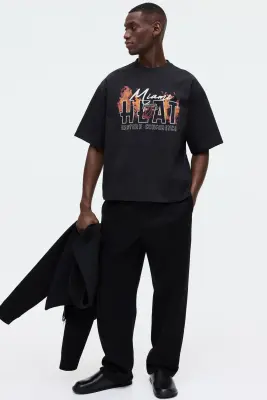 T-shirt imprimé Oversized Fit - Noir/NBA — photo 2