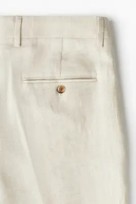 Pantalon chic Regular Fit en lin mélangé - Beige clair — photo 2