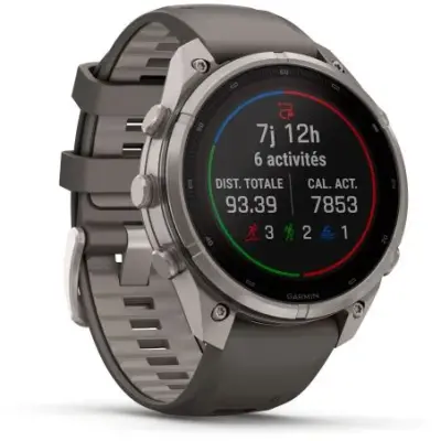 Garmin Fenix 9 Pro InReach SOLAR 47mm Sapphire Titane bracelet gris galet/gris cendré 010-04338-01 — photo 3
