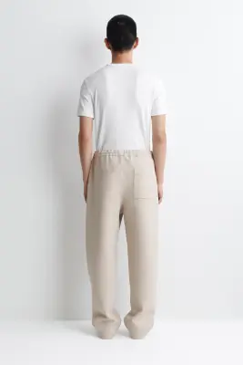 PANTALON DE JOGGING BARREL DÉCONTRACTÉ EN NÉOPRÈNE - BEIGE CHINÉ — photo 4