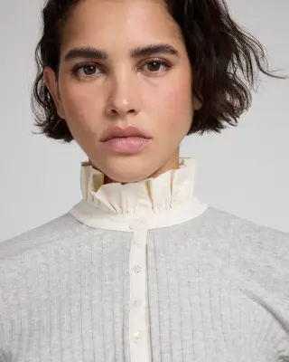 Top Capucine gris et écru — photo 4