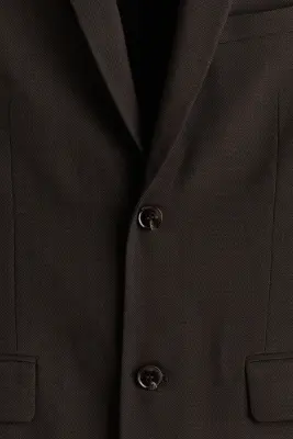 Veste Slim Fit à fermeture droite - Marron foncé — photo 5