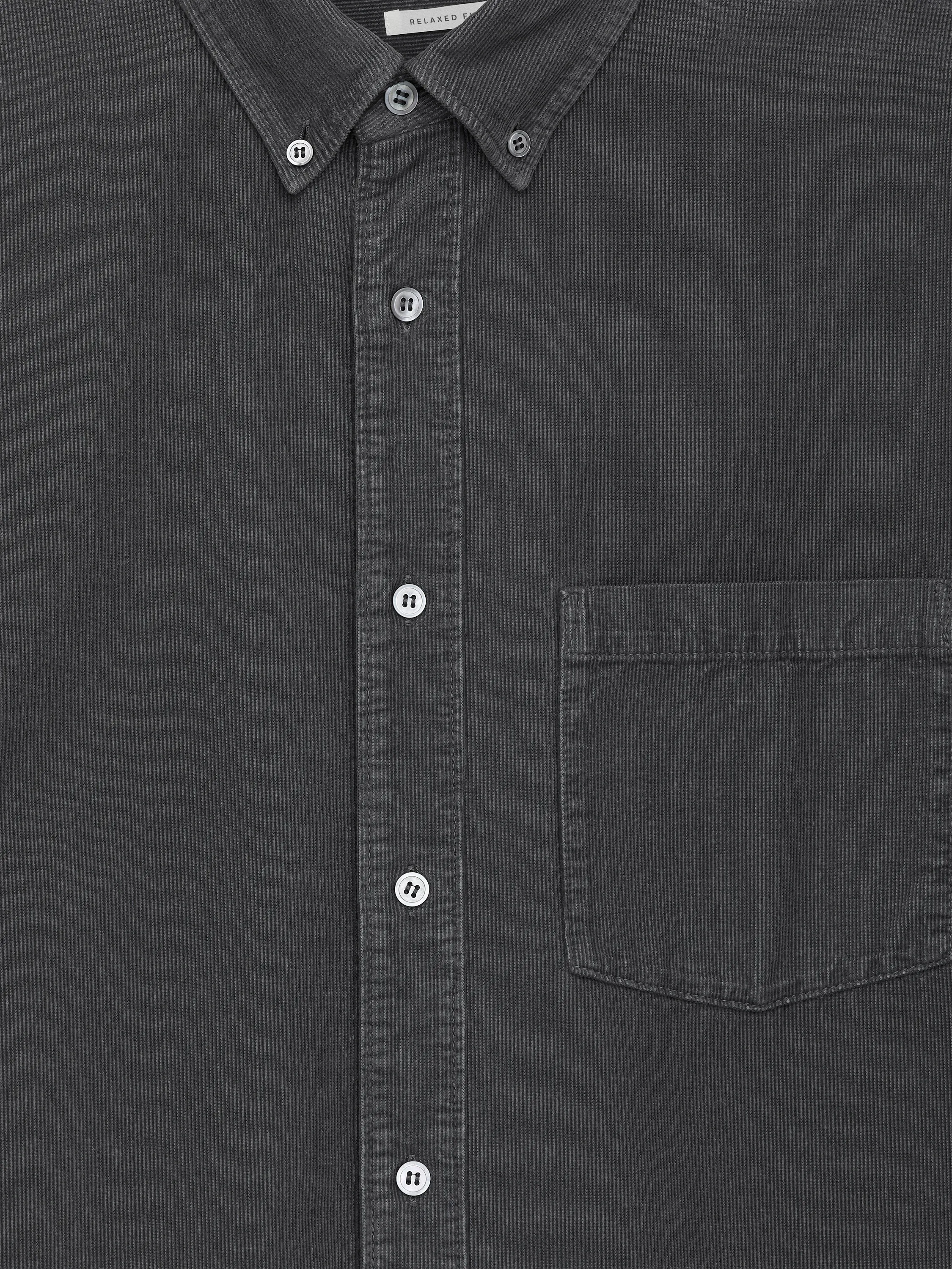 Chemise décontractée en velours côtelé - Gris foncé