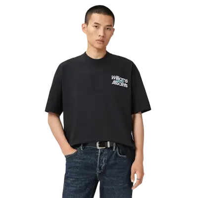 Williams X AllSaints Pole Crew Neck T-Shirt Washed Black — photo 2