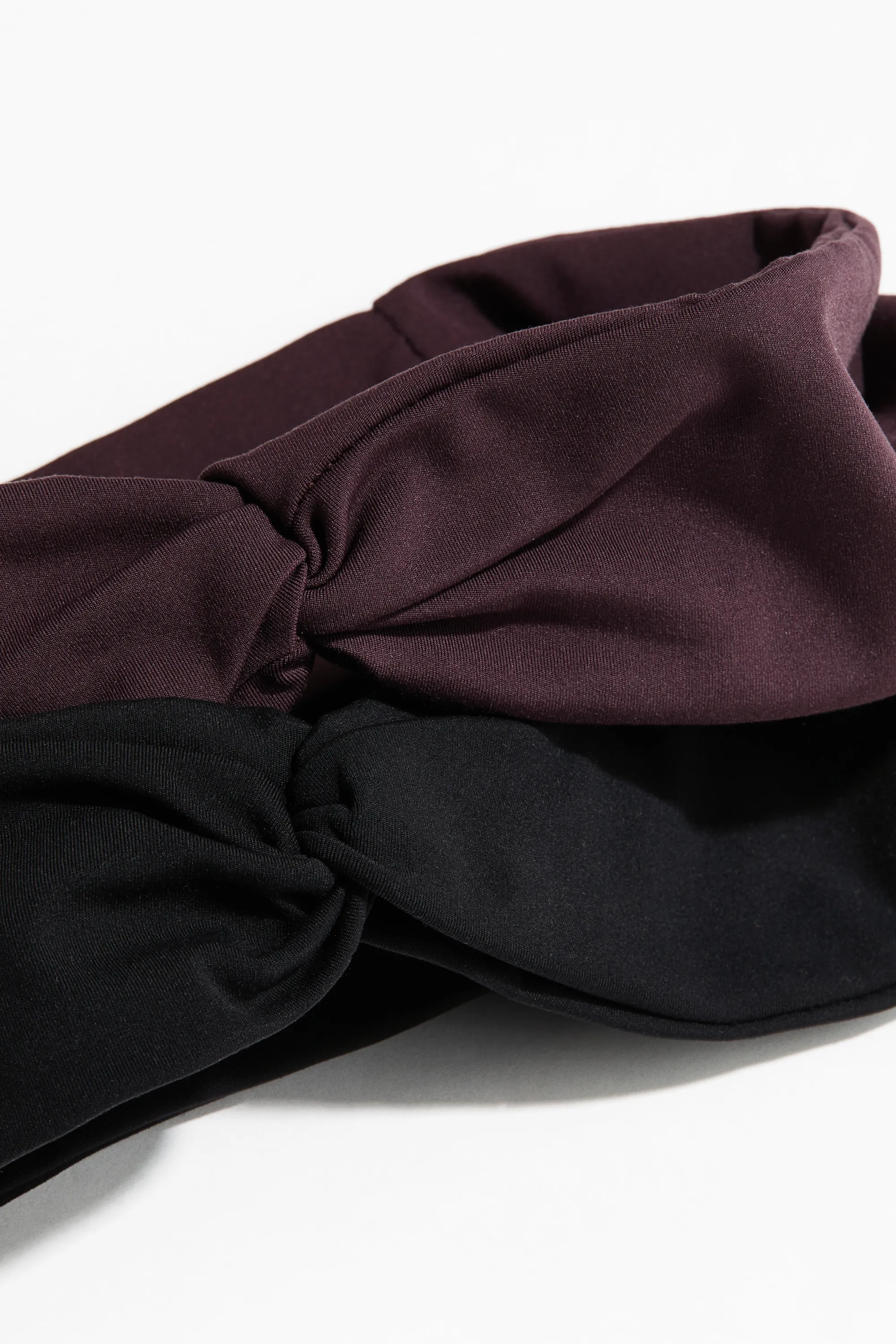 Lot de 2 bandeaux de sport SoftMove™ - Violet aubergine/noir