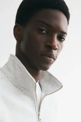 Sweat Loose Fit avec col zippé - Gris chiné — photo 2