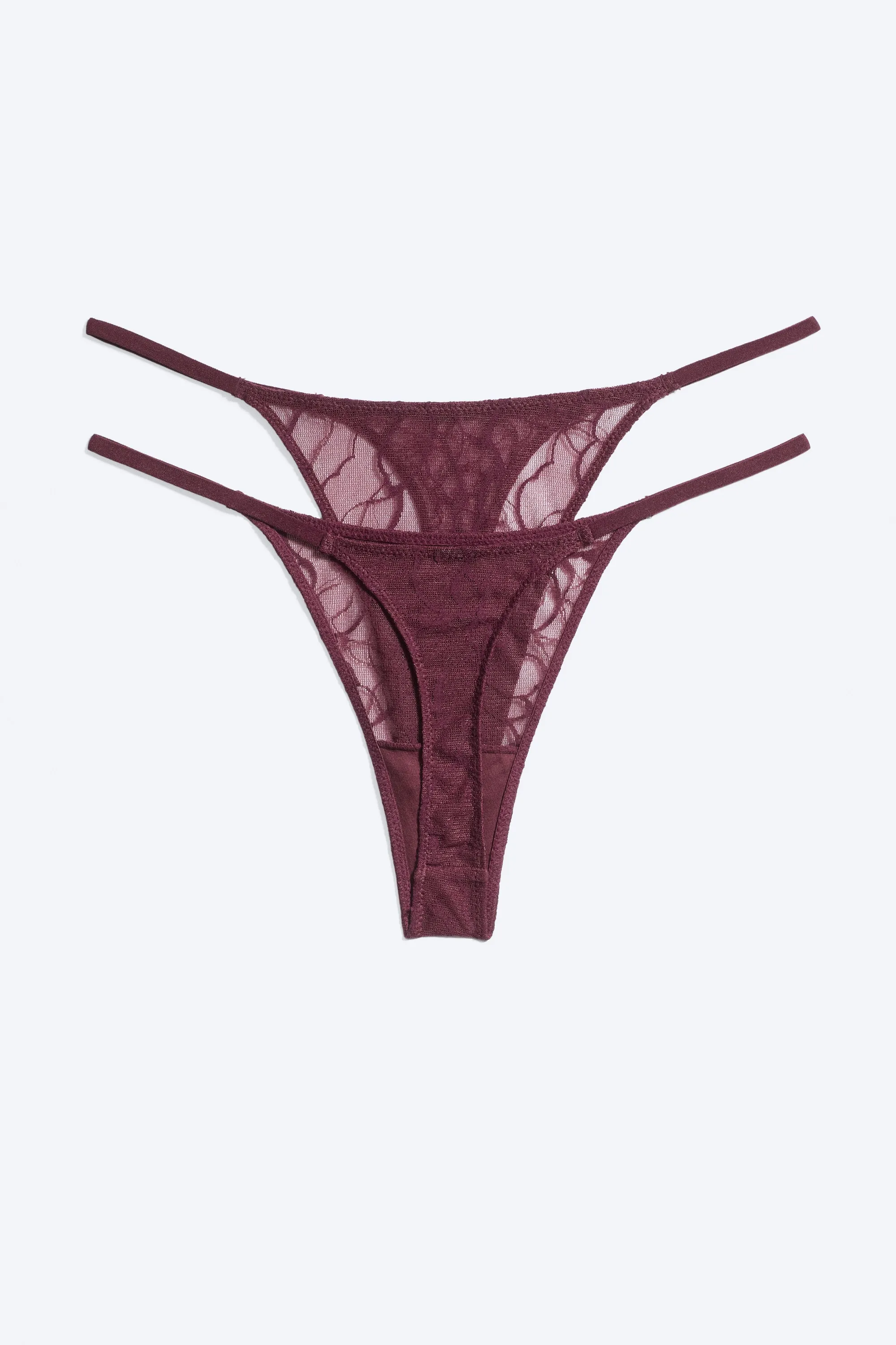 Lot de 2 strings tanga - Bordeaux