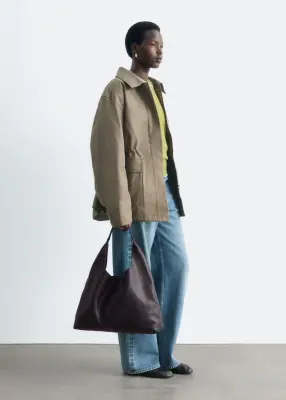 Veste utilitaire oversize à cordon de serrage - Vert kaki — photo 4