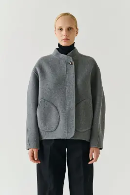 MANTEAU WINDSOR GRIS CLAIR — photo 1