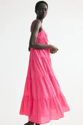 Robe à étages avec bretelles fines - Rose — photo 4