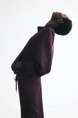 Veste de survêtement finement côtelée - Violet foncé — photo 4