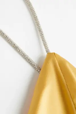 Robe avec bretelles en strass - Jaune — photo 2