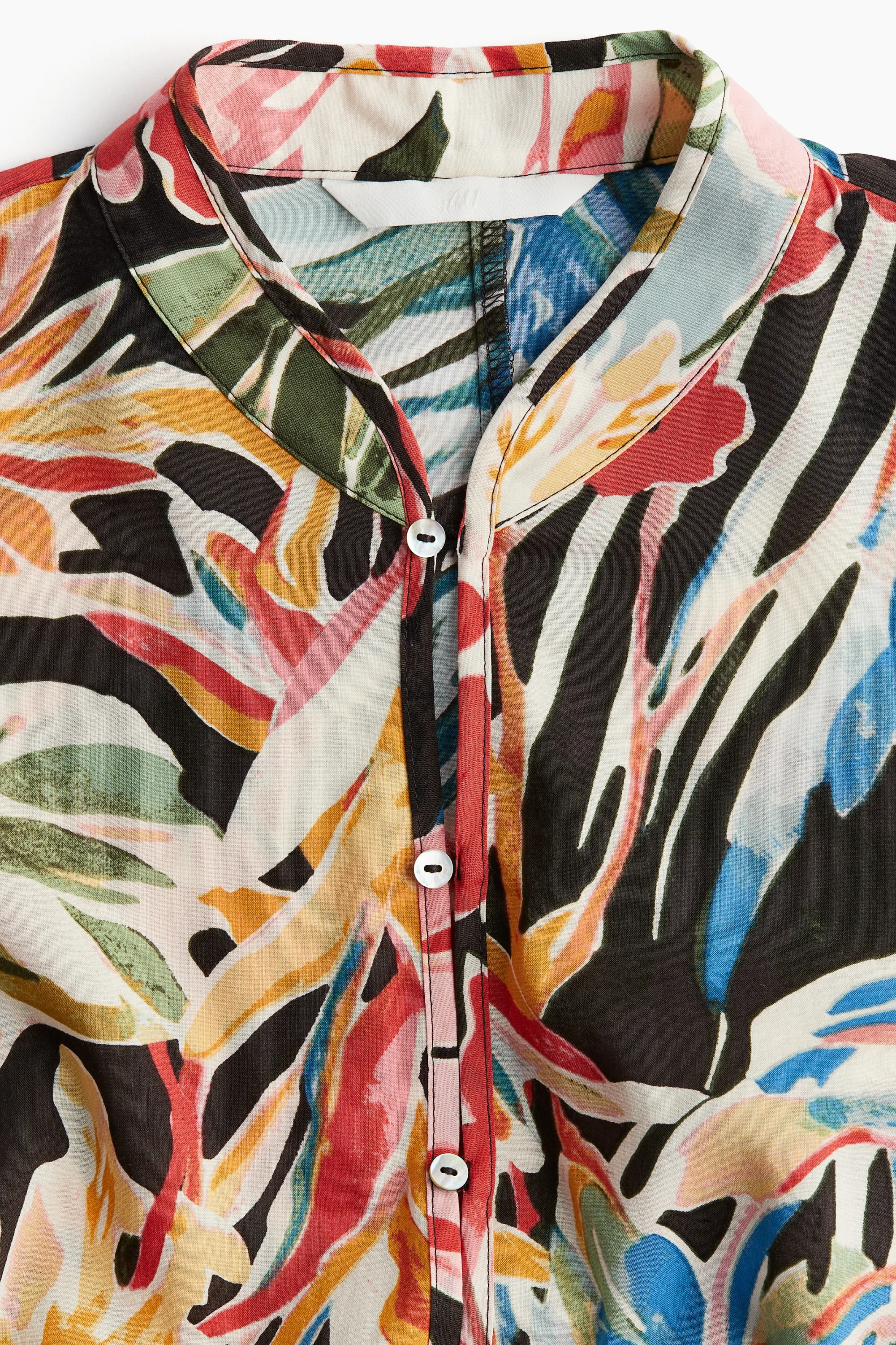Robe avec ceinture en macramé - Noir/fleuri