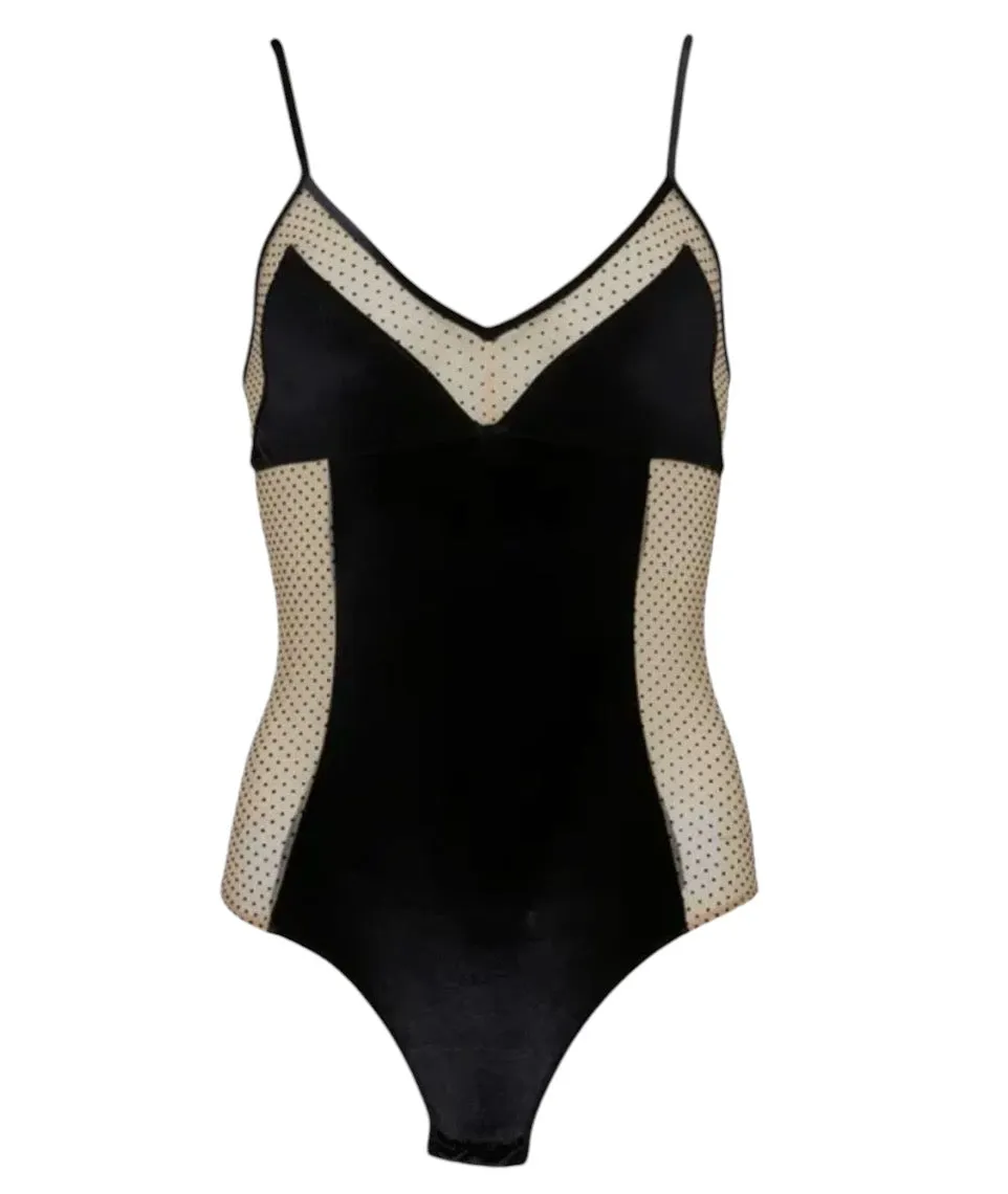 Body Bibi Black and dots - Lingerie La Nouvelle