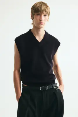 Pull sans manches Relaxed Fit - Noir — photo 1