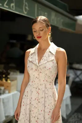 Clarice Halter Top Dress - Blackberry print — photo 1