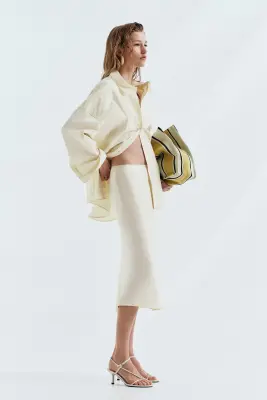 Slip skirt en viscose - Jaune clair — photo 1