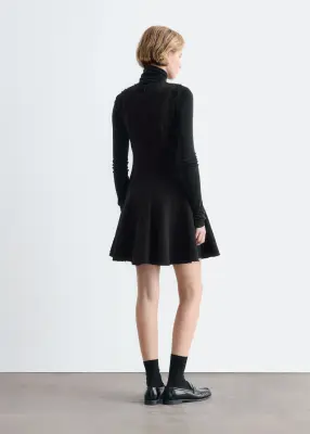 Robe courte à bords bruts - Noir — photo 5