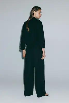 Viscose-blend barrel trousers - Noir — photo 3