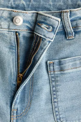 Wide High Waist Jeans - Bleu denim clair — photo 5