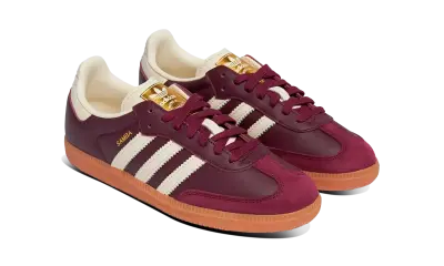 Adidas Samba OG Maroon Gold Metallic — photo 3
