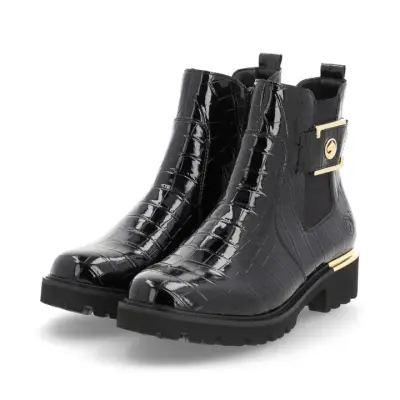 Bottines Remonte D8684-03 Noires - Cuir Lacets Zip Grande Pointure Femme — photo 3