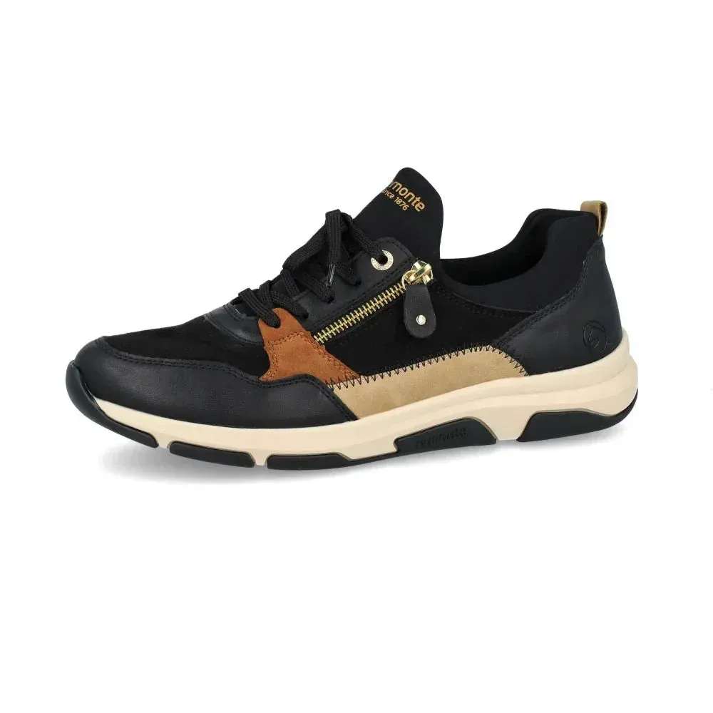 Baskets Remonte D1S02-03 Noires - Lacets Zip Grande Pointure Femme