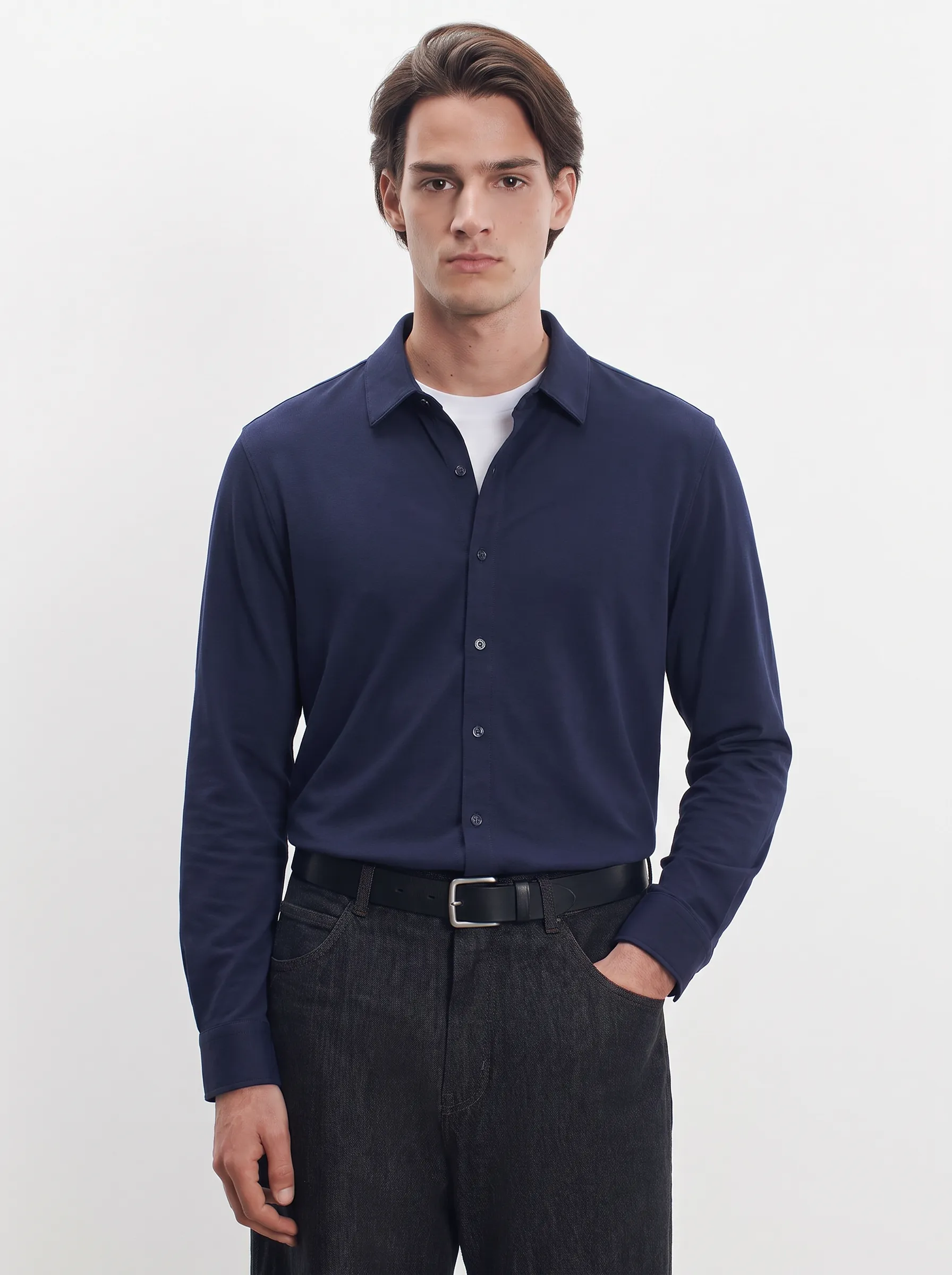 Chemise en coton organique et élasthanne