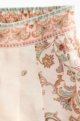 Short à taille élastique - Rose pâle/motif cachemire — photo 2