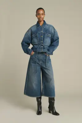 BERMUDA JOYCE DENIM BLEU DÉLAVÉ — photo 1