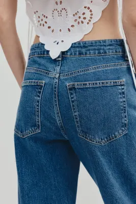 Wide High Waist Jeans - Bleu denim — photo 2