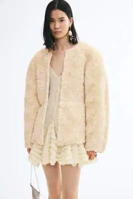 Ruffle-appliquéd jacket - Beige clair — photo 2