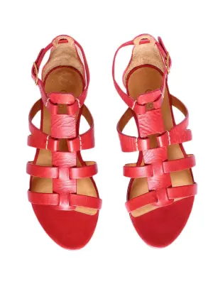 Sandales gladiators plates en cuir rouge NEUVES Prix boutique 475€ Taille 36,5 — photo 3
