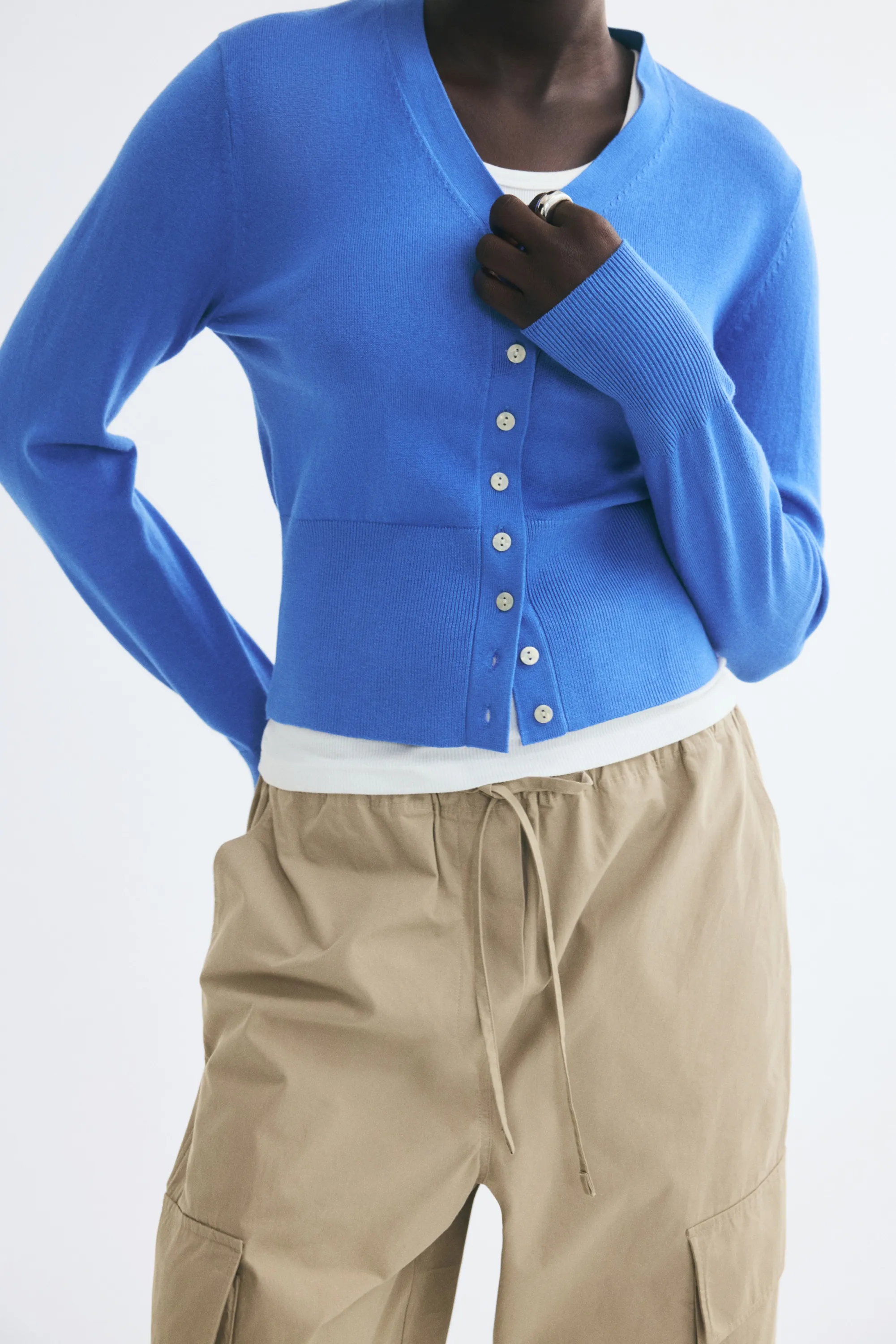 Gilet en maille fine - Bleu