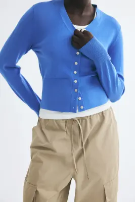 Gilet en maille fine - Bleu — photo 1