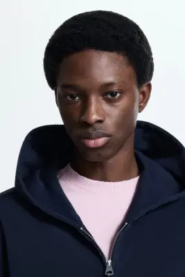 Veste à capuche zippée Oversized Fit - Bleu foncé — photo 1