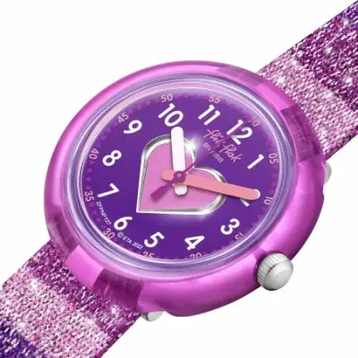 Montre enfant pédagogique Flik Flak FPNP127 - STRIPY GLITTER — photo 3