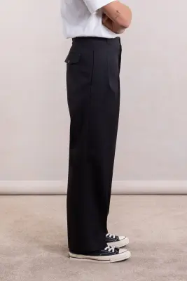 Pantalon French Military - Gabardine de laine Noir — photo 5